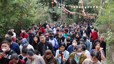 Mulțimi de oameni se adună la festivalul Templului Phật Tích.