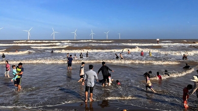 Más de 16.000 visitantes llegaron a la zona turística de la playa de Ba Dong durante el Tet.