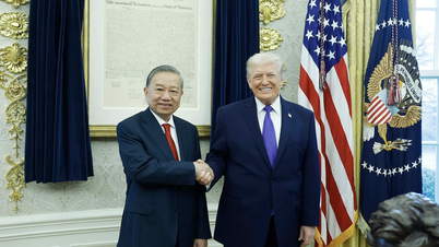 Generalsekretær To Lam møter USAs president Trump i Det hvite hus.