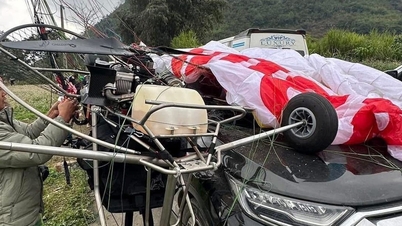 Gleitschirmflieger prallt in Ha Giang gegen Auto.