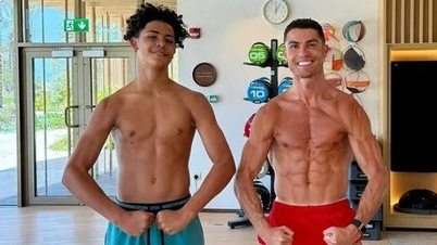 What helped Ronaldo's son grow to be 1.90m tall at the age of 15?