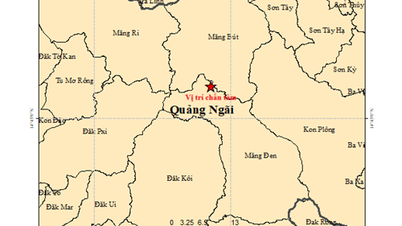 Quang Ngai registrerte fem jordskjelv i natt, det sterkeste målte 3,4 på Richters skala.
