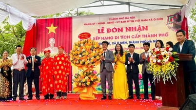 Xã Ô Diên đón nhận Bằng xếp hạng Di tích lịch sử cấp thành phố đền Chính Khí