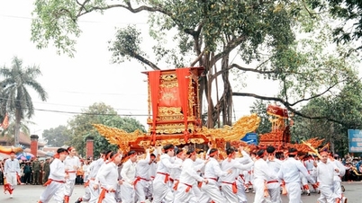 El festival tradicional en la aldea de Phu Luu Te, comuna de My Duc, está lleno de actividad.