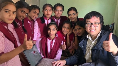Undervisning i informatikk på landsbygda i India.