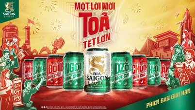 Saigon Beer incorporates familiar Tet greetings into its limited-edition collection, conveying the spirit of "celebrating Tet in style."