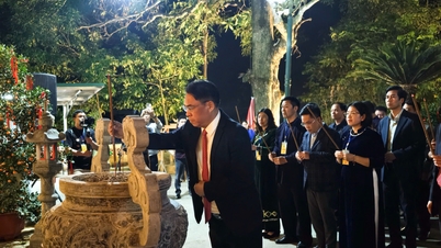 Provinspartisekreteraren Phan Thăng An offrar rökelse vid Kỳ Sầm-tempelfestivalen.