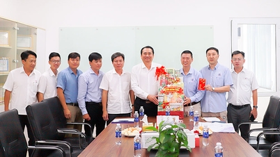 Vice Chairman of the Provincial People's Committee Nguyen Quynh Thien visits and extends New Year greetings to businesses at the beginning of the new year.