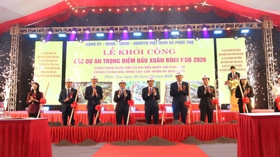 Phuc Tho ilçesi, toplam 1.100 milyar VND'nin üzerinde sermayeyle 6 önemli projede inşaat çalışmalarına başladı.
