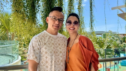 Miss Universum Jennifer Pham överöste sin förmögne make med beröm och avslöjade att hennes son är 1,90 meter lång.