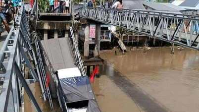 Se derrumba un puente en Can Tho, un camión que transportaba arroz cae al río.
