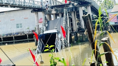 ১৫ বছর আগে নির্মিত একটি সেতু হঠাৎ করে থট নট নদীতে ভেঙে পড়ে।