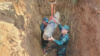 While digging the foundation for a house, they discovered a 350kg bomb.