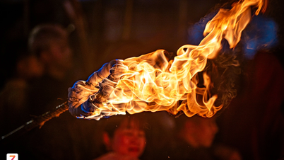 Crowds jostled each other in the middle of the night to carry the sacred fire home.
