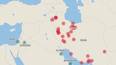En oversikt over Irans gjengjeldelsesangrep mot mål i Midtøsten.
