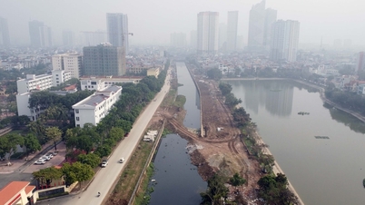O projeto de controle de enchentes de 7,4 trilhões de VND no oeste de Hanói, o Canal de La Khe, ainda não foi concluído.