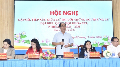 Voters in Dong Thai commune met with 5 candidates for the 16th National Assembly.