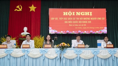A 16. Nemzetgyűlés jelöltjei találkoznak a választókkal An Chau és Binh Hoa községekben.
