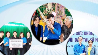 រូបថតមន្ត្រីសហភាពយុវជនចំនួន ៣ រូបមកពីខេត្តង៉េអាន ដែលទទួលបានរង្វាន់លីទឺទ្រុងនៅថ្នាក់កណ្តាលក្នុងឆ្នាំ ២០២៦។