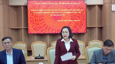 Wiceprzewodnicząca Zgromadzenia Narodowego Nguyen Thi Thanh nadzoruje i kontroluje prace wyborcze w Hung Yen.