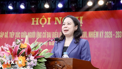 A vice-presidente Vo Thi Anh Xuan e os candidatos se reuniram com os eleitores.