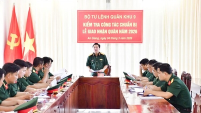 Militaire Regio 9 inspecteert de organisatie van de militaire wervingsceremonie van 2026 in An Giang.