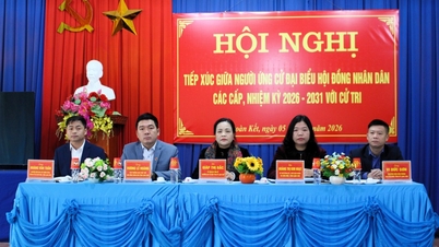Kandidater till det provinsiella folkrådet möter väljare i kommunen Thai Binh.