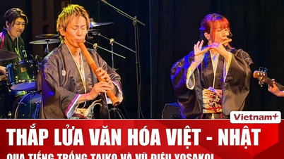 Vietnamesiska och japanska kulturer "antänds" genom ljudet av Taiko-trummor och Yosakoi-dans.
