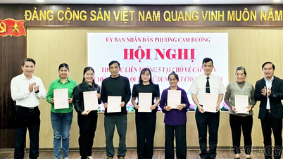 Barrio Cam Duong: Emisión de certificados de derecho de uso de la tierra de acuerdo con el proceso "5 en 1".