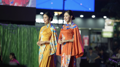 Vietnamesiska och internationella skönheter visar upp sin charm och berättar historier om hållbart mode genom ao dai.