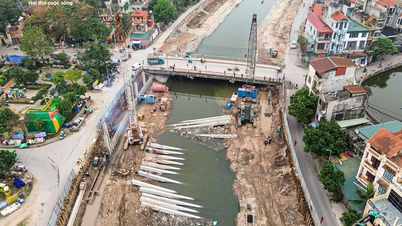 किम न्गु नदी के लगभग 700 अरब वीएनडी की लागत वाली डाउनस्ट्रीम नवीनीकरण परियोजना का अवलोकन, जो पूर्ण होने के कगार पर है।