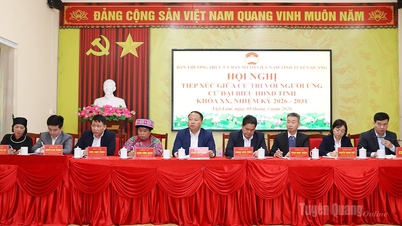 Ordföranden för provinsens folkkommitté, Phan Huy Ngoc, träffade tillsammans med kandidater till provinsens folkråd väljare i Viet Lam-kommunen.