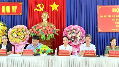 Les candidats à l'Assemblée nationale rencontrent les électeurs des communes de Dinh My et Thoai Son.