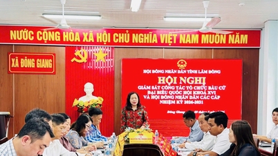 Vedoucí představitelé provinční lidové rady Lam Dong dohlížejí na přípravy voleb v obcích Dong Giang a Ham Thuan.