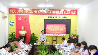 Head of the Lam Dong Provincial Party Committee's Organization Department, Ton Thien Dong, inspects election preparations in the Cat Tien area.