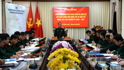 El general Pham Truong Son inspecciona la seguridad electoral en el Comando de la Guardia Fronteriza de la ciudad de Da Nang.