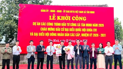 Xã Tân Minh khởi công 7 công trình chào mừng bầu cử