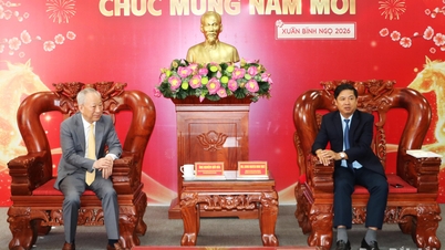 លេខាបក្សខេត្ត លឿង ង្វៀន មិញ ទ្រៀត ជួបពិភាក្សាជាមួយថ្នាក់ដឹកនាំនៃក្រុមហ៊ុនសំណង់ Pacific Construction Group។