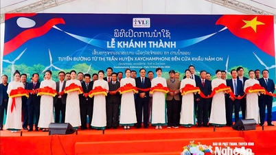 The delegation from Nghe An province attended the inauguration ceremony of the Si Som Phon - Lo Van Xay road (Lao People's Democratic Republic).
