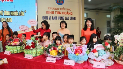 Dinh Tien Hoang Primary School har samlat in över 271 miljoner VND från en insamlingskampanj i en spargris.
