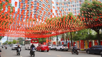 Khanh Hoa-provinsen pryds med flaggor och blommor för att välkomna valdagen.