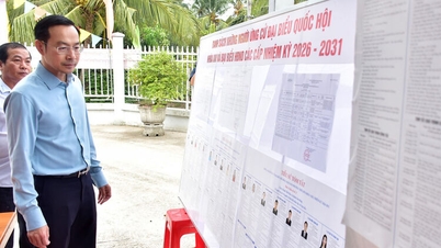 アンザン省党委員会常任副書記のグエン・タイン・ニャン氏が選挙準備を視察した。