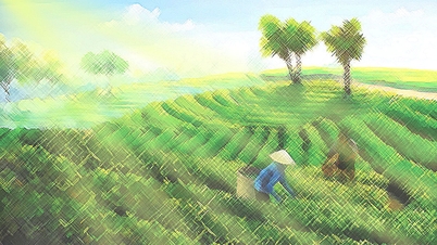 산들바람이 찻집 정원을 스쳐 지나간다.