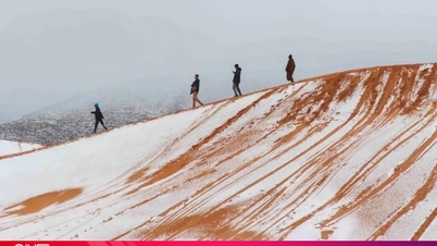 Snow blankets the world's hottest desert.