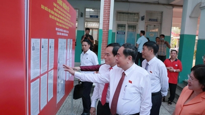 Ulusal Meclis Başkanı Tran Thanh Man ve eski Cumhurbaşkanı Truong Tan Sang, Ho Chi Minh şehrinde oylarını kullandılar.