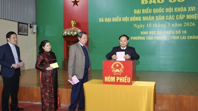 El secretario provincial del partido, Le Minh Ngan, asistió a la ceremonia de apertura y ejerció su derecho cívico en el colegio electoral número 19, situado en la zona residencial número 16 del barrio de Tan Phong.