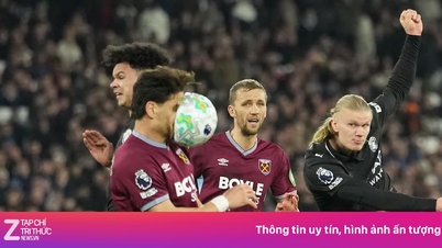 Mavropanos បាន​ប្រើ​កម្លាំង​ពេញ​នៃ​គ្រាប់​បាល់​របស់ Haaland ទៅ​ប៉ះ​នឹង​មុខ​របស់​គេ។
