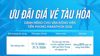 Os atletas que participarem da Maratona de Tien Phong de 2026 receberão passagens de trem com desconto.
