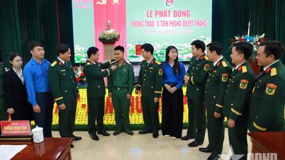 Het 98e Regiment lanceerde de beweging "Drie pioniers voor een beslissende overwinning".