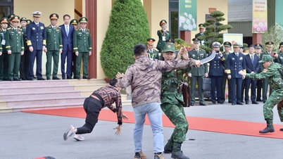 Vietnamese and Chinese Defense Ministers observe border patrol drills to apprehend drug traffickers.